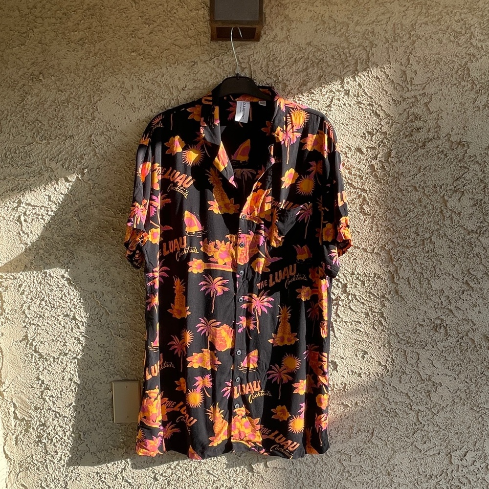 ASOS | COLLUSION Tropical Print Revere Shirt Dress US 8 M / L